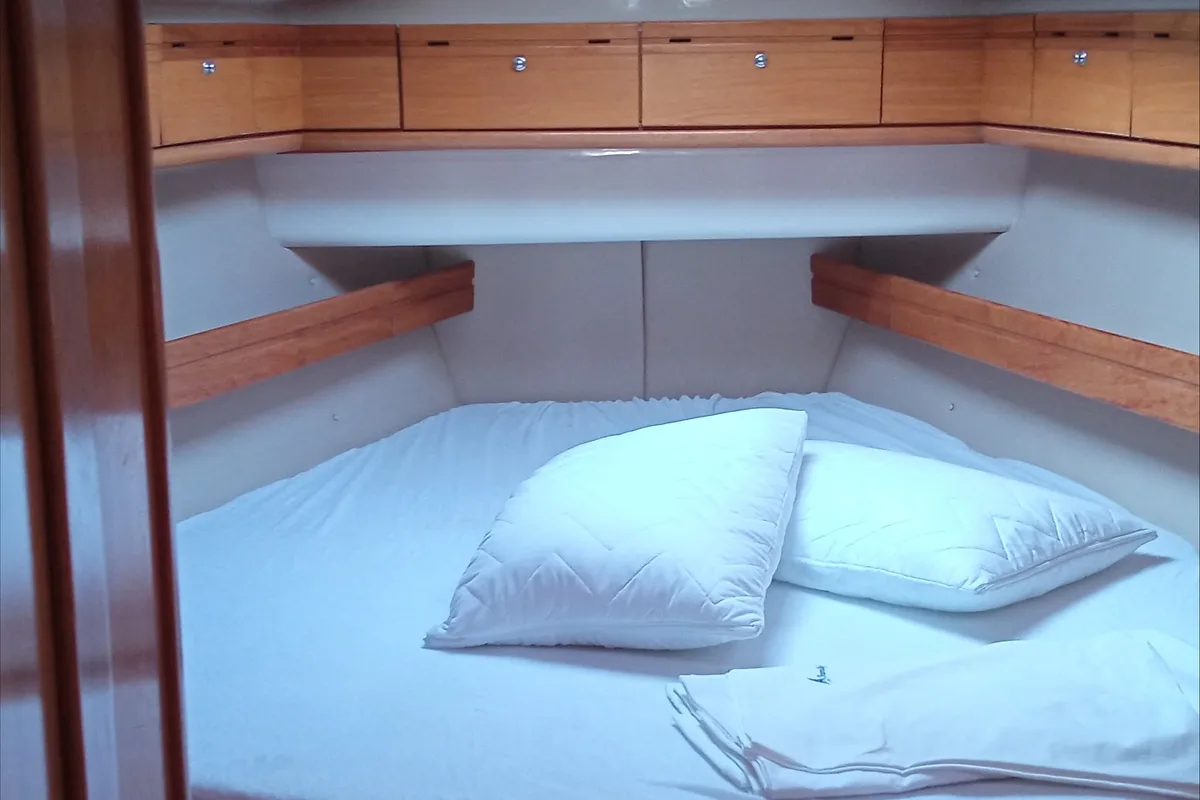 Cabin on Marivana M, a Bavaria 46 Cruiser sailboat at Volos Municipality, Greece