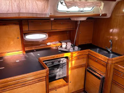 Galley of Marivana M, a Bavaria 46 Cruiser sailboat at Volos Municipality, Greece