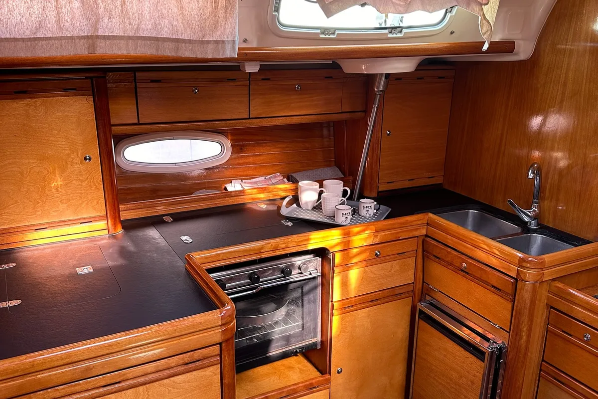 Galley of Marivana M, a Bavaria 46 Cruiser sailboat at Volos Municipality, Greece