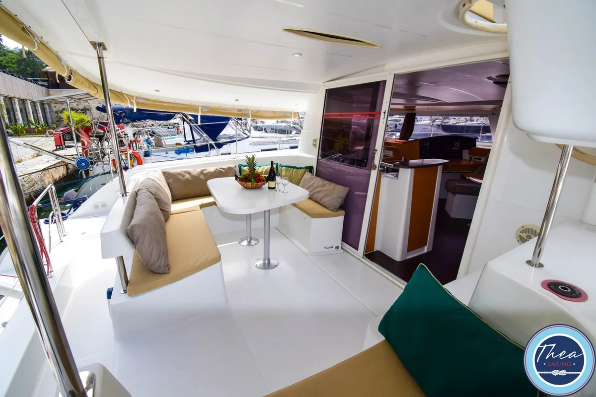 TWIN SWANS, a Fountaine Pajot Lipari 41 catamaran at Marmaris, Turkey