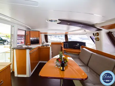 TWIN SWANS, a Fountaine Pajot Lipari 41 catamaran at Marmaris, Turkey