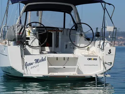 Cockpit of Comfort, a Beneteau Oceanis 35 sailboat at Split, Croatia