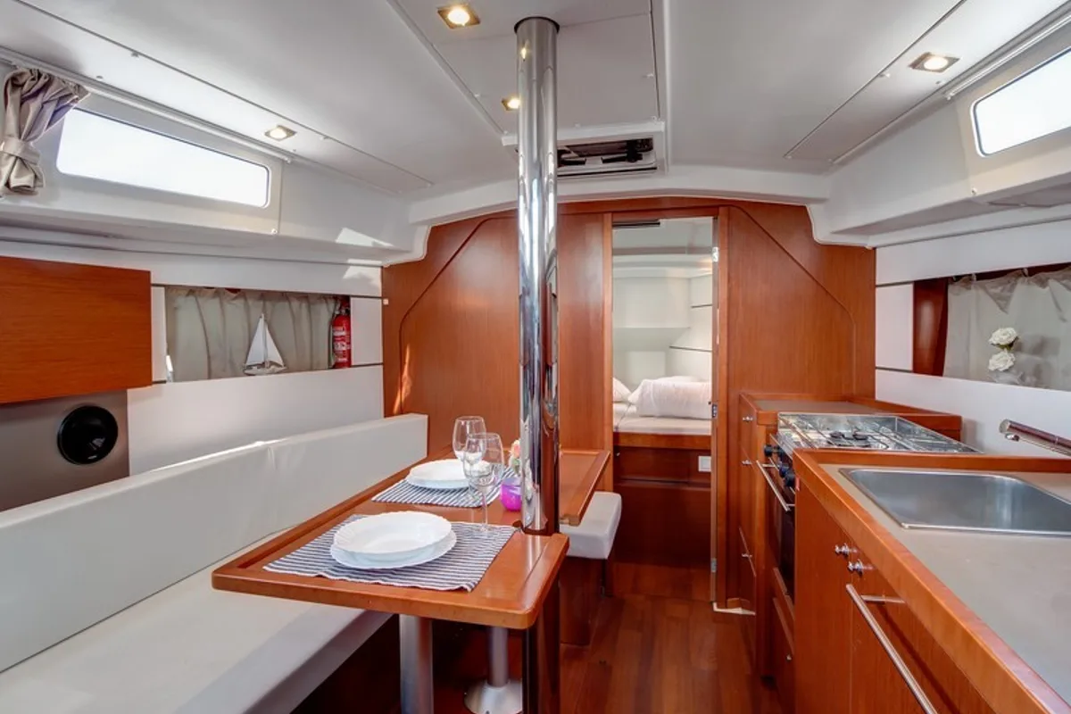 Salon of Comfort, a Beneteau Oceanis 35 sailboat at Split, Croatia