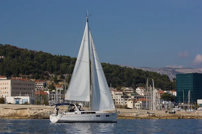 Exterior view of Comfort, a Beneteau Oceanis 35 sailboat at Split, Croatia