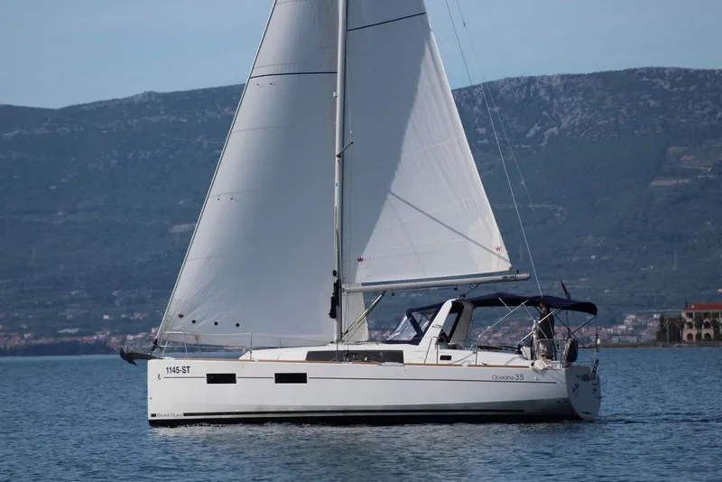 Exterior view of Comfort, a Beneteau Oceanis 35 sailboat at Split, Croatia