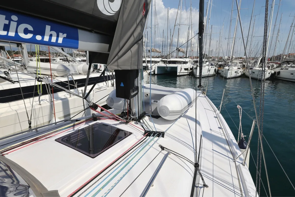 Deck of June, a Beneteau First 36 sailboat at Grad Biograd na Moru, Croatia