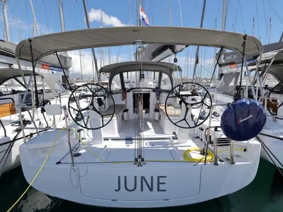 Cockpit of June, a Beneteau First 36 sailboat at Grad Biograd na Moru, Croatia