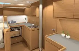 Galley of Malu', a Dufour 520 Grand Large sailboat at Vibo Valentia, Italy