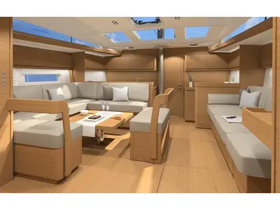 Salon of Malu', a Dufour 520 Grand Large sailboat at Vibo Valentia, Italy