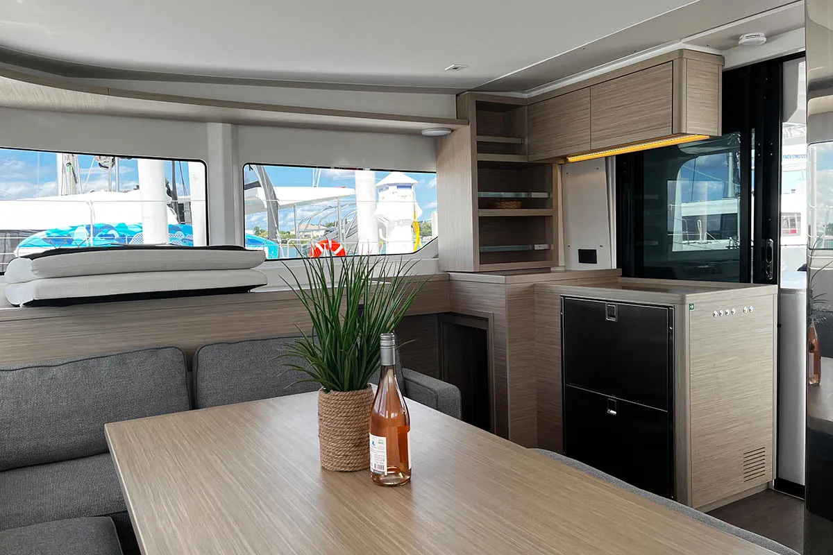 Galley of Watercolor, a Lagoon 46 catamaran at Central Abaco, Bahamas