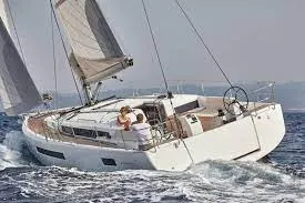 Exterior view of Anna smile, a Jeanneau Sun Odyssey 490 sailboat at Municipal Unit of Rhodes, Greece