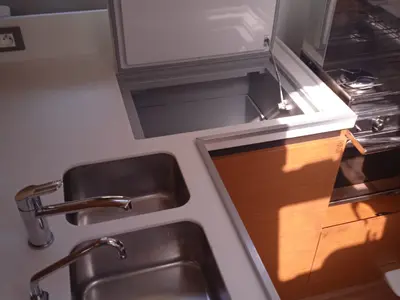 Galley of Anna smile, a Jeanneau Sun Odyssey 490 sailboat at Municipal Unit of Rhodes, Greece