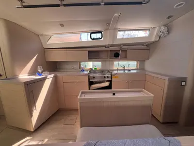 Galley of Orione, a Beneteau Oceanis 46.1 sailboat at Rosignano Solvay, Italy