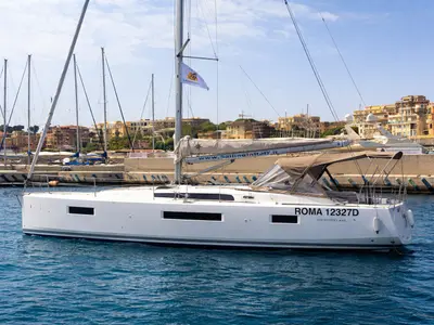 Exterior view of McLir II, a Jeanneau Sun Odyssey 440 sailboat at Nettuno, Italy