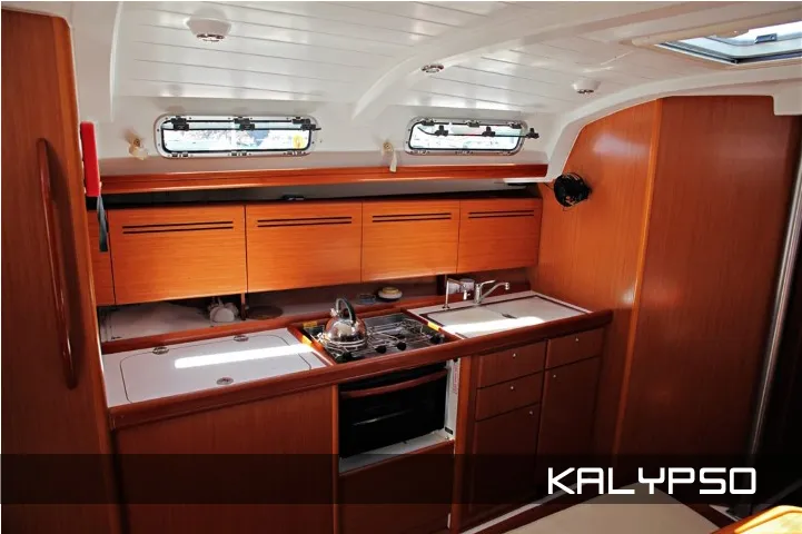 Galley of Classic, a Beneteau Cyclades 43.4 sailboat at Bodrum, Turkey