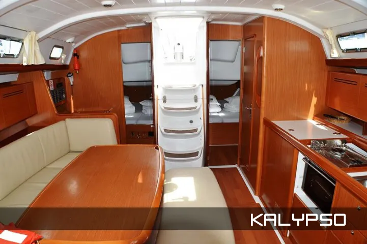 Salon of Classic, a Beneteau Cyclades 43.4 sailboat at Bodrum, Turkey