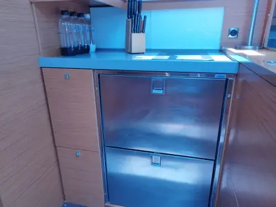 Galley of Euphoria, a Dufour 470 sailboat at Olbia, Italy