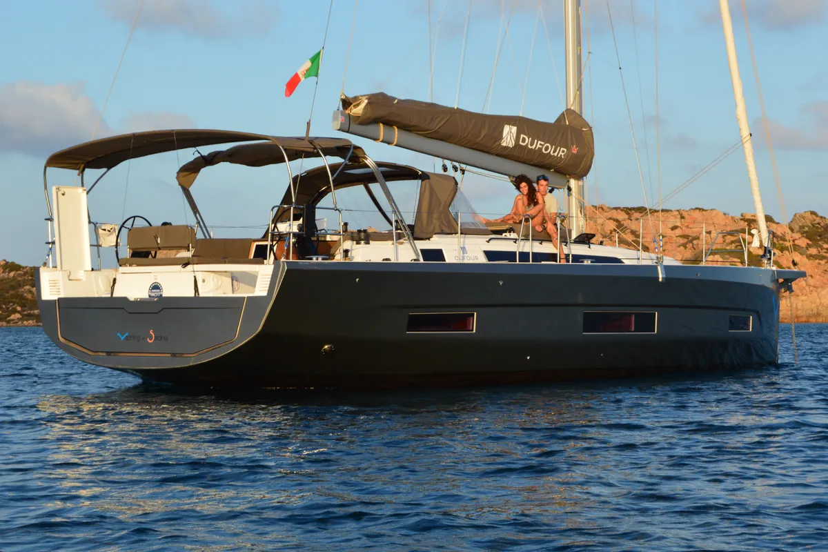 Euphoria, a Dufour 470 sailboat at Olbia, Italy