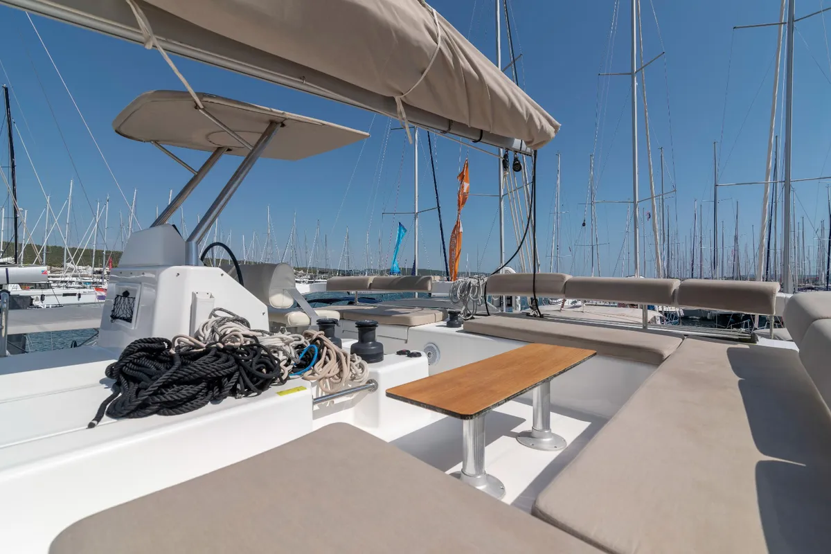 Seaven, a Dufour 48 Catamaran catamaran at Grad Kaštela, Croatia