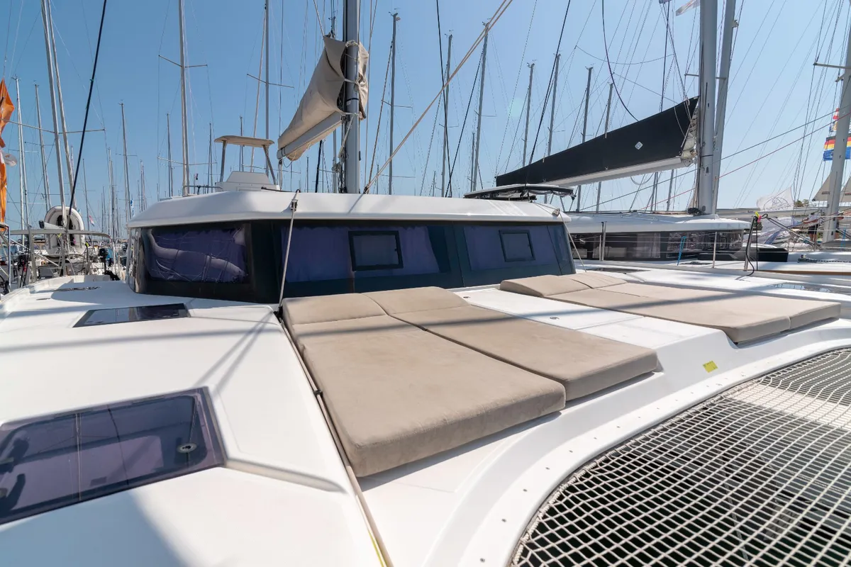 Seaven, a Dufour 48 Catamaran catamaran at Grad Kaštela, Croatia