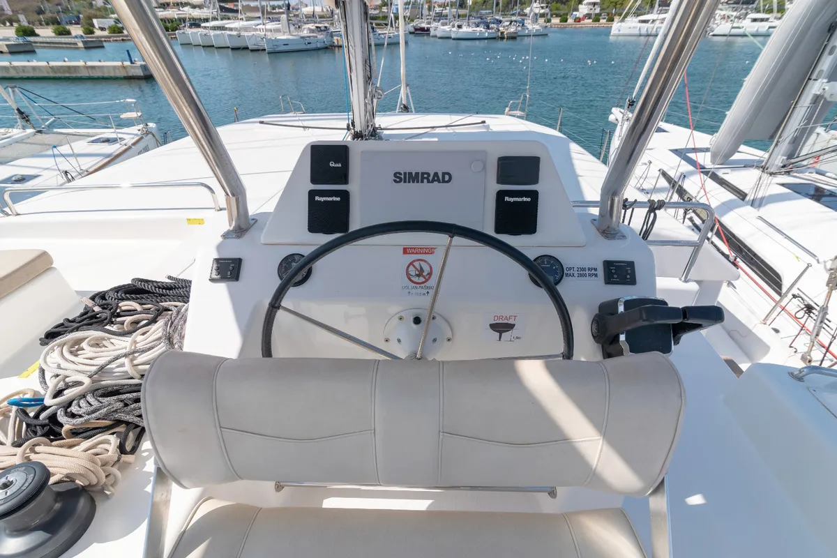 Seaven, a Dufour 48 Catamaran catamaran at Grad Kaštela, Croatia