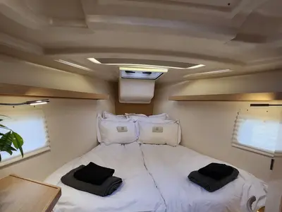 Cabin on Dolce Vita, a Hanse 418 sailboat at Municipal Unit of Apollonioi, Greece