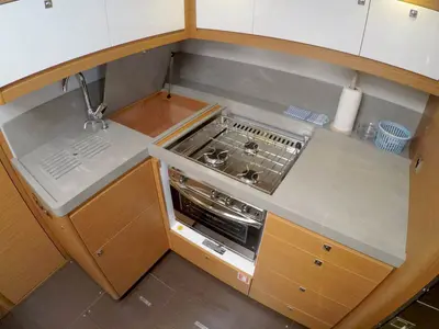 Galley of Alibaba, a Dufour 470 sailboat at Šibenik, Croatia