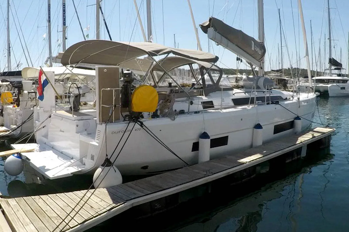 Alibaba, a Dufour 470 sailboat at Grad Šibenik, Croatia