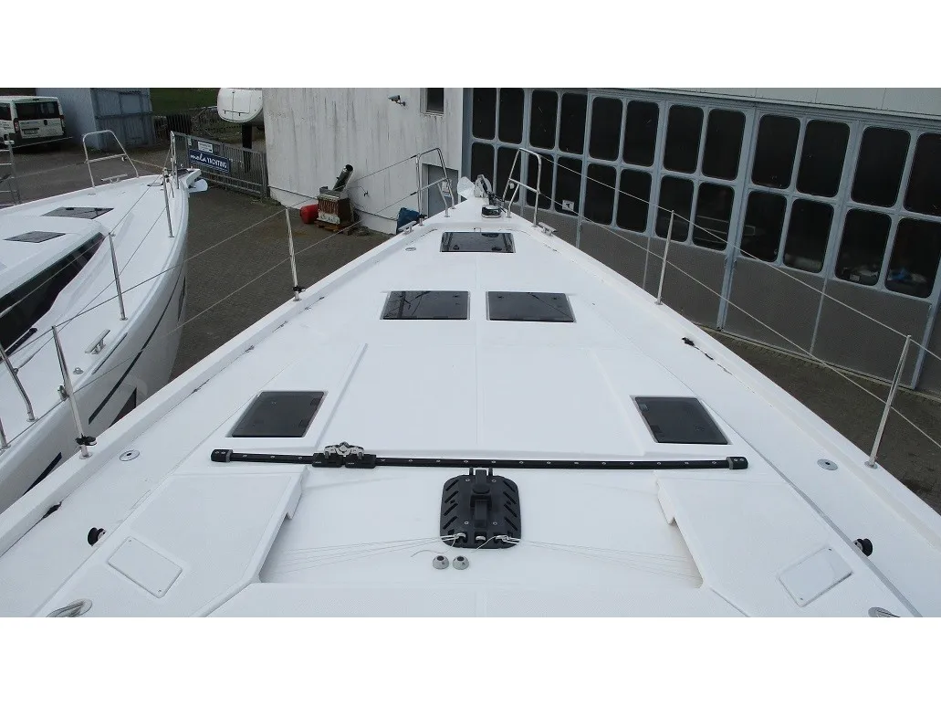 Deck of Desdemona, a Bavaria C45 sailboat at Gothenburg, Sweden