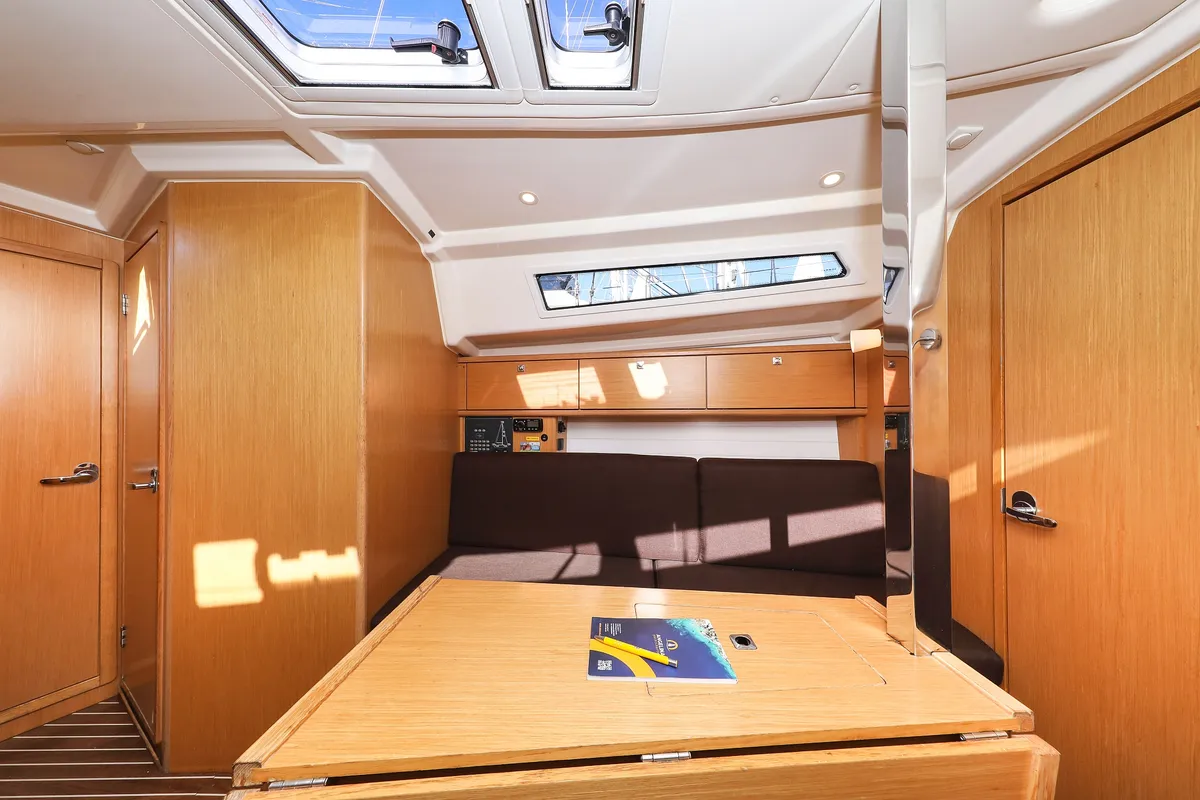 Salon of Lady One, a Bavaria Cruiser 34 sailboat at Grad Biograd na Moru, Croatia
