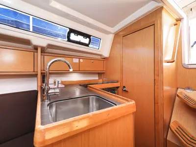 Galley of Lady One, a Bavaria Cruiser 34 sailboat at Grad Biograd na Moru, Croatia
