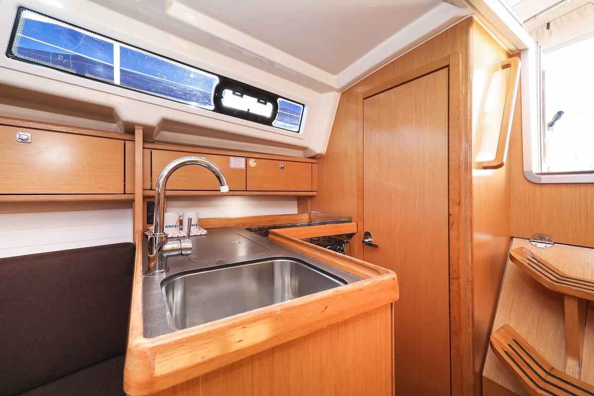Galley of Lady One, a Bavaria Cruiser 34 sailboat at Grad Biograd na Moru, Croatia