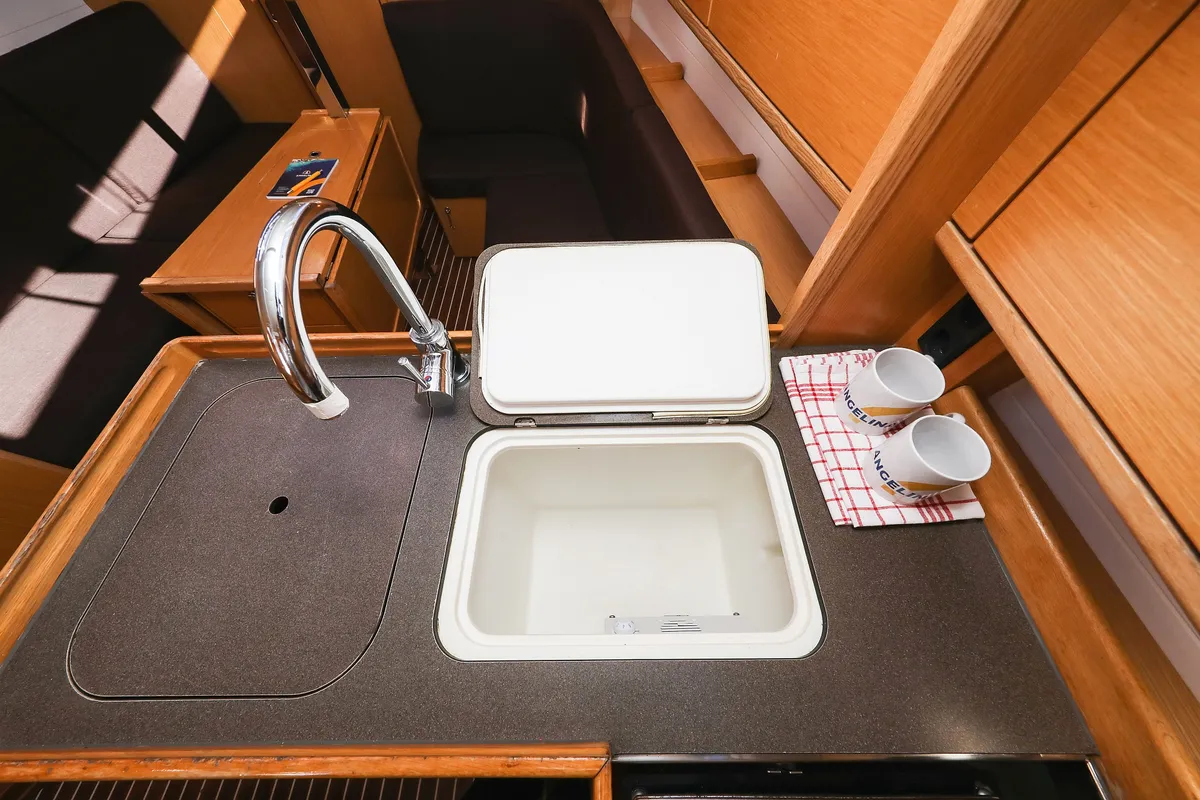 Galley of Lady One, a Bavaria Cruiser 34 sailboat at Grad Biograd na Moru, Croatia