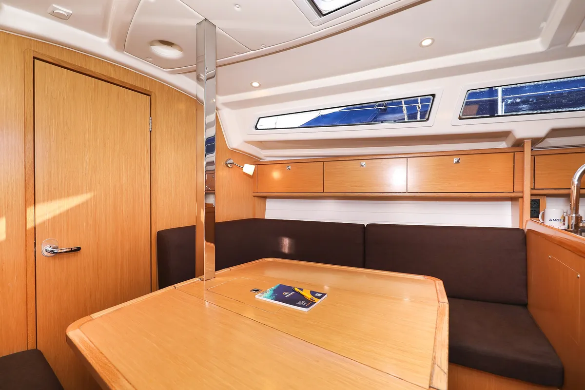 Salon of Lady One, a Bavaria Cruiser 34 sailboat at Grad Biograd na Moru, Croatia