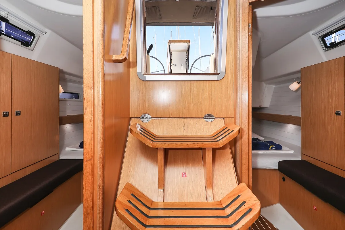 Salon of Lady One, a Bavaria Cruiser 34 sailboat at Grad Biograd na Moru, Croatia
