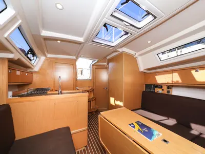 Salon of Lady One, a Bavaria Cruiser 34 sailboat at Grad Biograd na Moru, Croatia