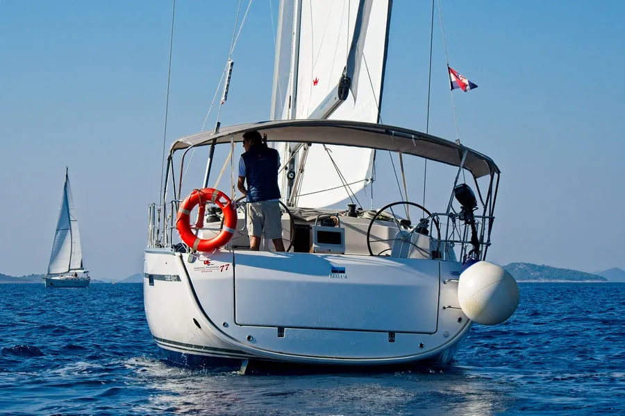 Exterior view of Bavaria Cruiser 46, a sailboat at Murter, Croatia