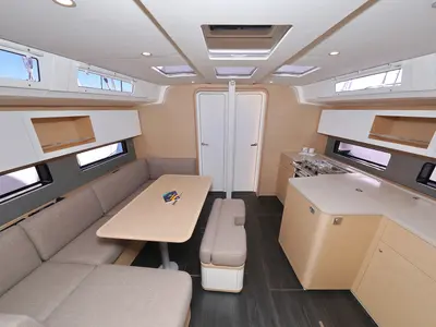 Salon of Aniela, a Dufour 41 sailboat at Grad Biograd na Moru, Croatia