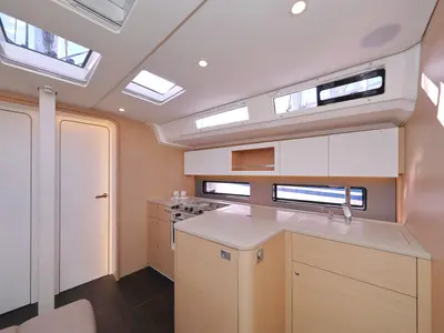 Galley of Aniela, a Dufour 41 sailboat at Grad Biograd na Moru, Croatia
