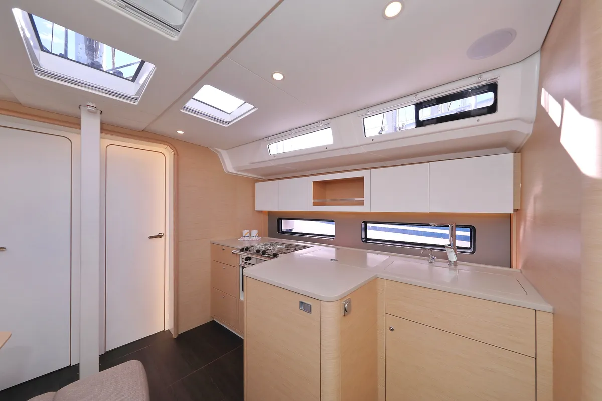 Galley of Aniela, a Dufour 41 sailboat at Grad Biograd na Moru, Croatia