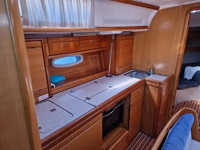 Galley of Eleni, a Bavaria 39 Cruiser sailboat at Volos Municipality, Greece