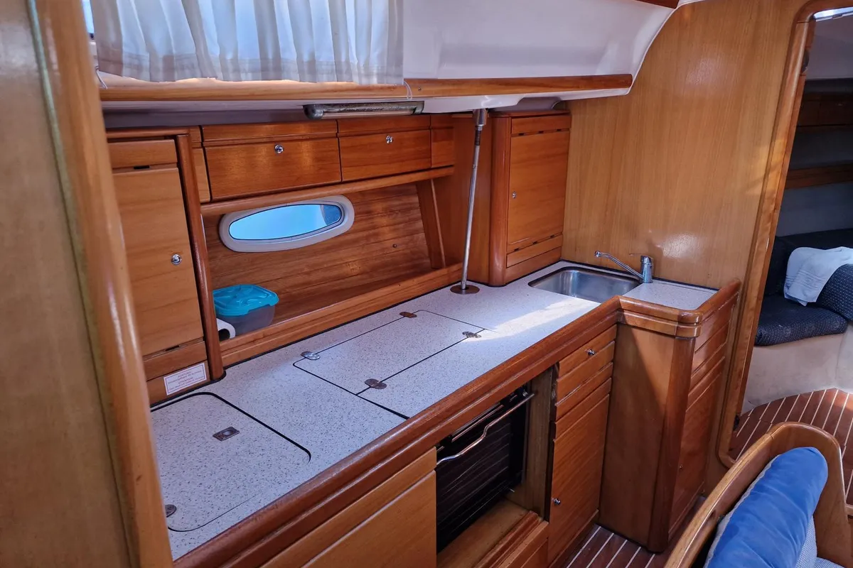 Galley of Eleni, a Bavaria 39 Cruiser sailboat at Volos Municipality, Greece