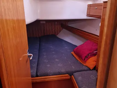 Cabin on Eleni, a Bavaria 39 Cruiser sailboat at Volos Municipality, Greece