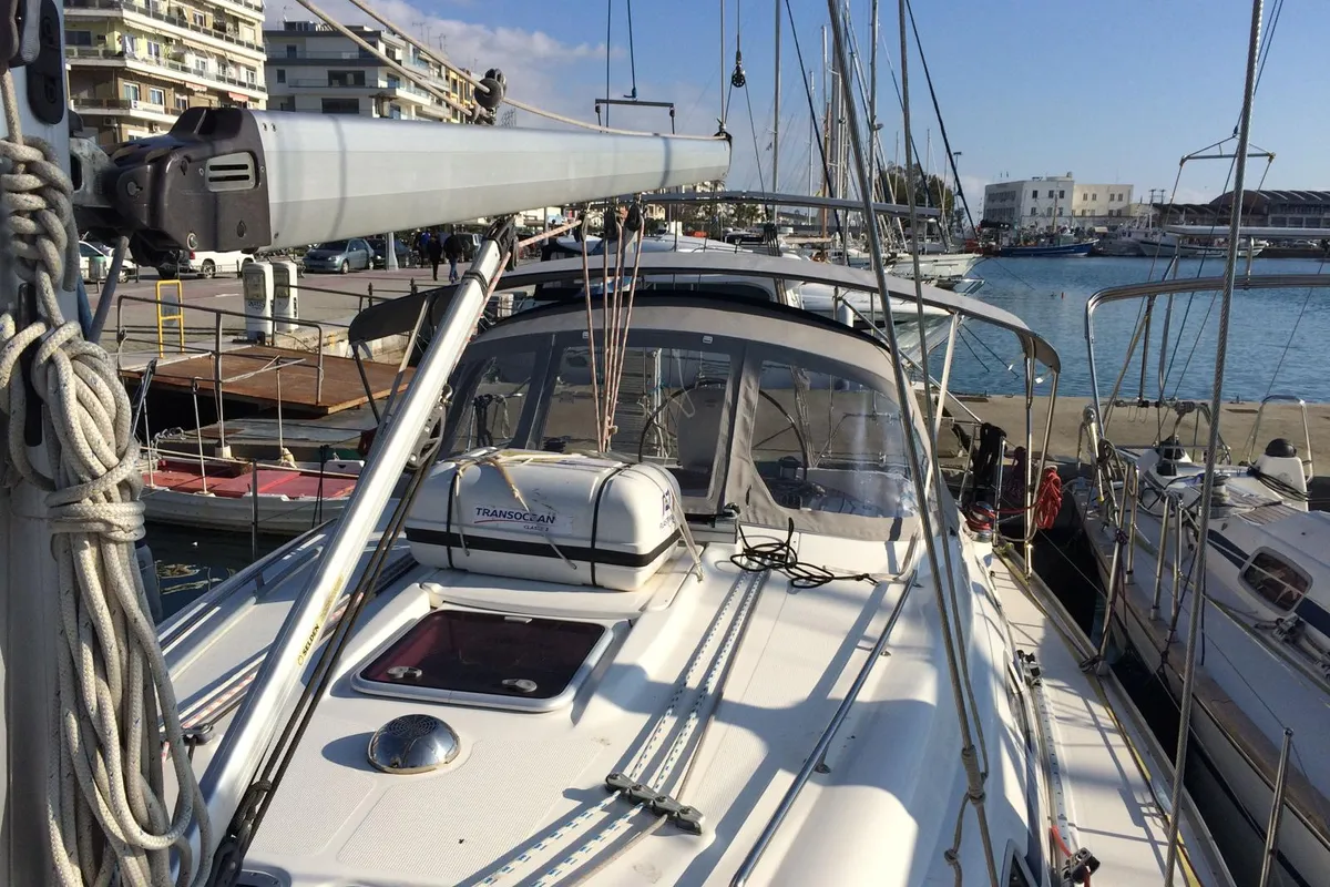 Exterior view of Eleni, a Bavaria 39 Cruiser sailboat at Volos Municipality, Greece