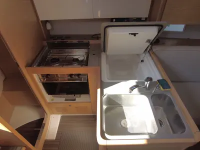 Galley of Eolya, a Dufour 360 GL sailboat at Hyères, France
