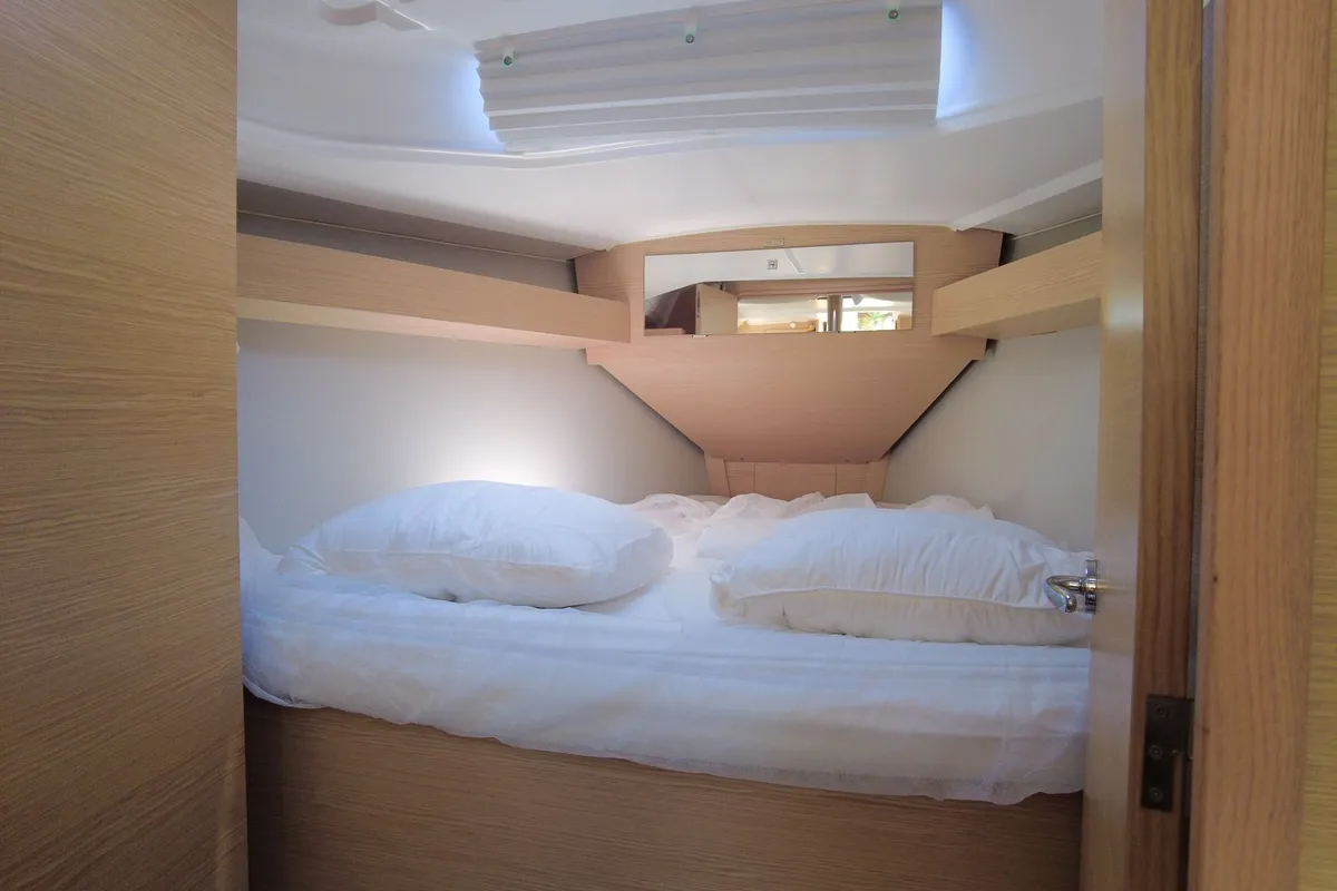 Cabin on Eolya, a Dufour 360 GL sailboat at Hyères, France