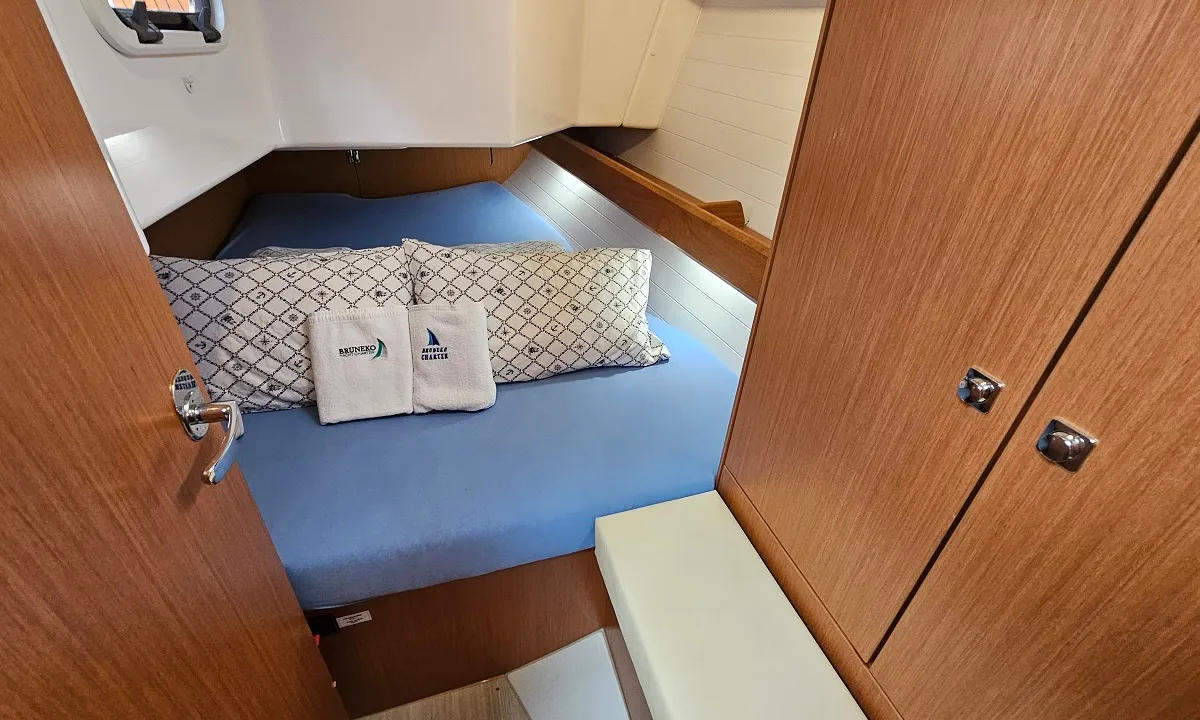 Cabin on Zen, a Bavaria Cruiser 34 Style sailboat at Zadar, Croatia