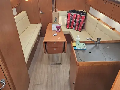 Salon of Zen, a Bavaria Cruiser 34 Style sailboat at Zadar, Croatia