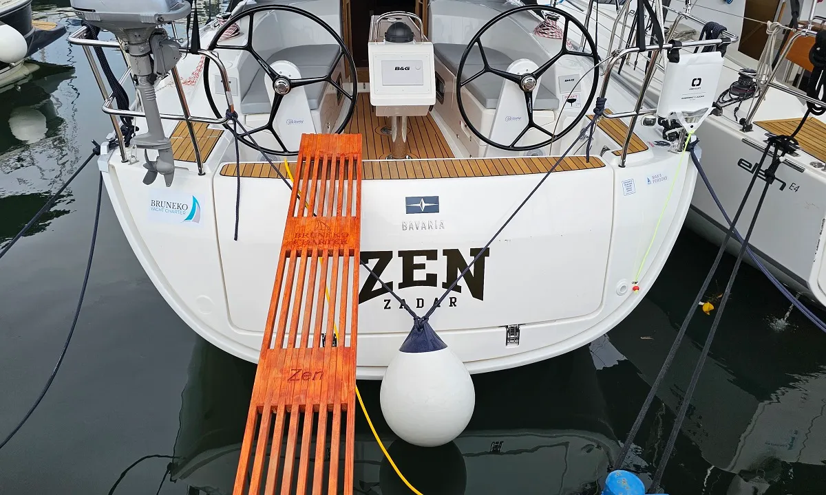 Cockpit of Zen, a Bavaria Cruiser 34 Style sailboat at Zadar, Croatia