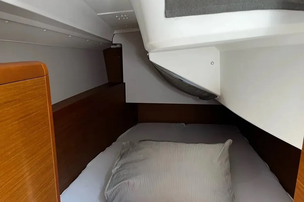 Cabin on Vitamar, a Jeanneau Sun Odyssey 349 sailboat at Grad Pula, Croatia
